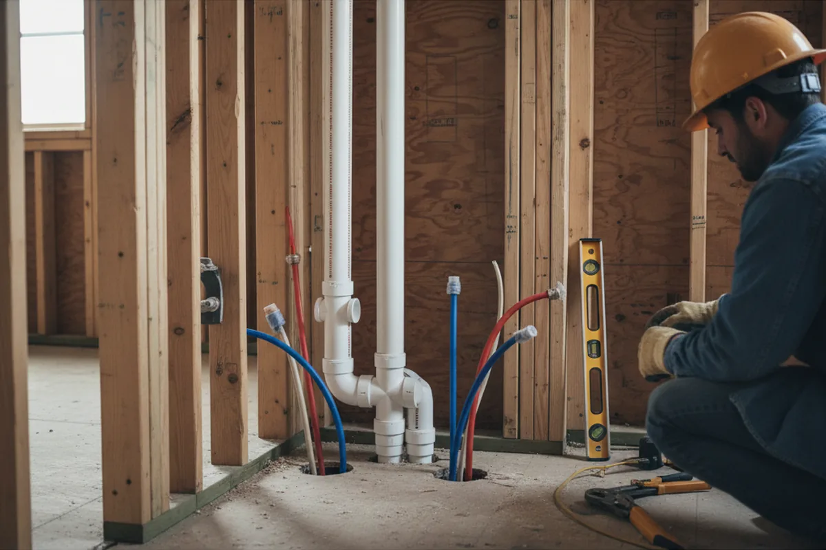 Drain and supply rough-in during Drain Cleaning in Ava